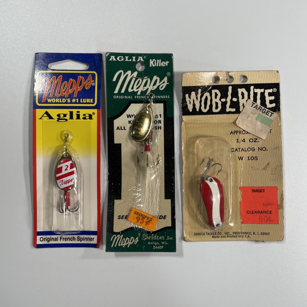 USA MADE Lot of 3 NEW Mepps Vintage 1/4 OZ W-105Wob-L-Rite Spoon Lure NIP